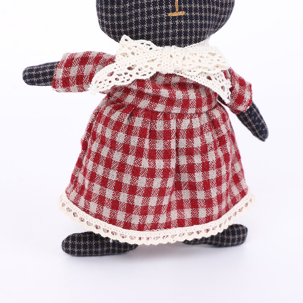 Handmade Fabric Bear Bag Charm Keychain - Plush Animal Hanging Accessory