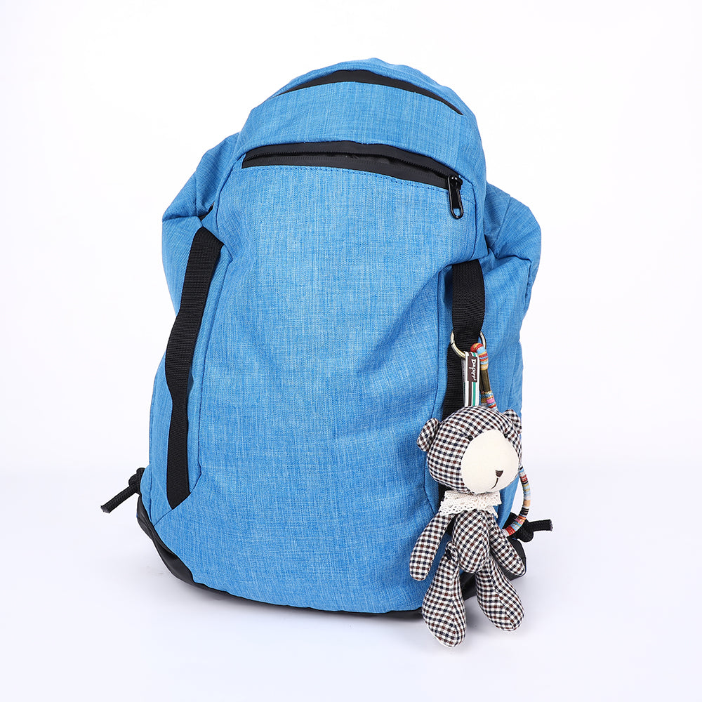 Handmade Fabric Bear Keychain - Plaid Teddy Bear Bag Charm, 1 Pc