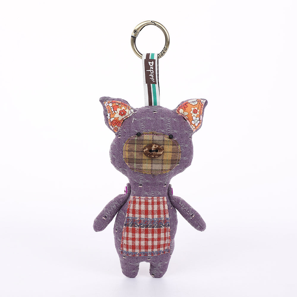 Handmade Fabric Animal Bag Charm Keychain Assortment - Cute Plush Hanging Accessories