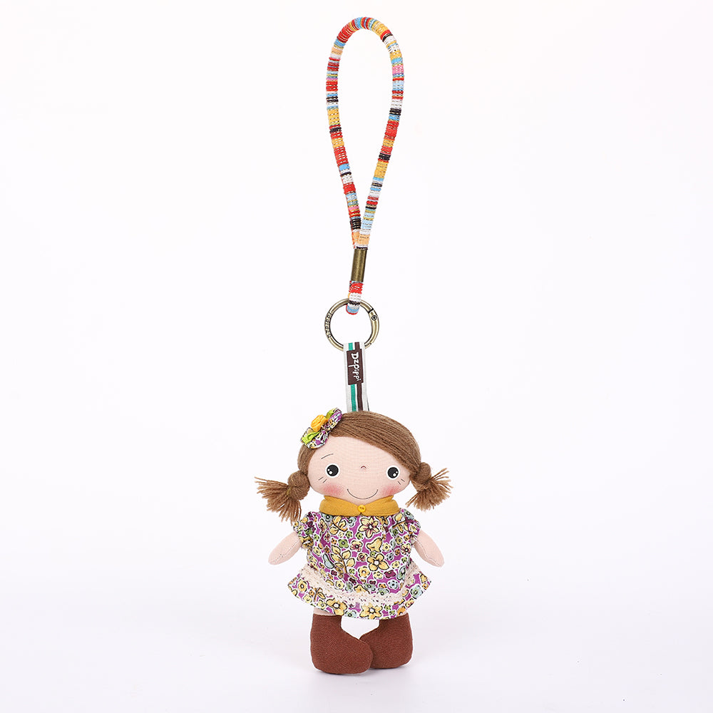 Handmade Fabric Doll Bag Charm Keychain Assortment - Cute Plush Hanging Accessories