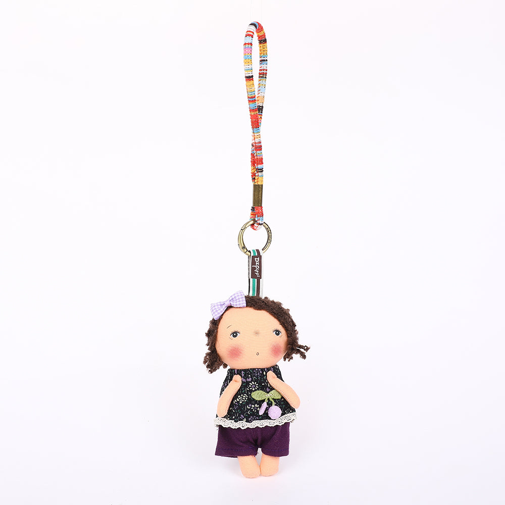 Handmade Fabric Doll Bag Charm Keychain Assortment - Cute Plush Hanging Accessories