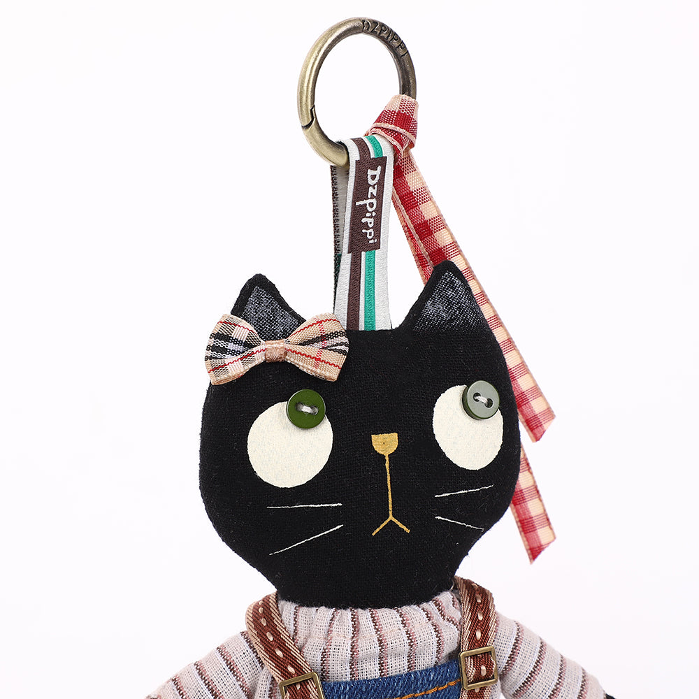 Handmade Fabric Cat Bag Charm Keychain Assortment - Cute Plush Hanging Accessories