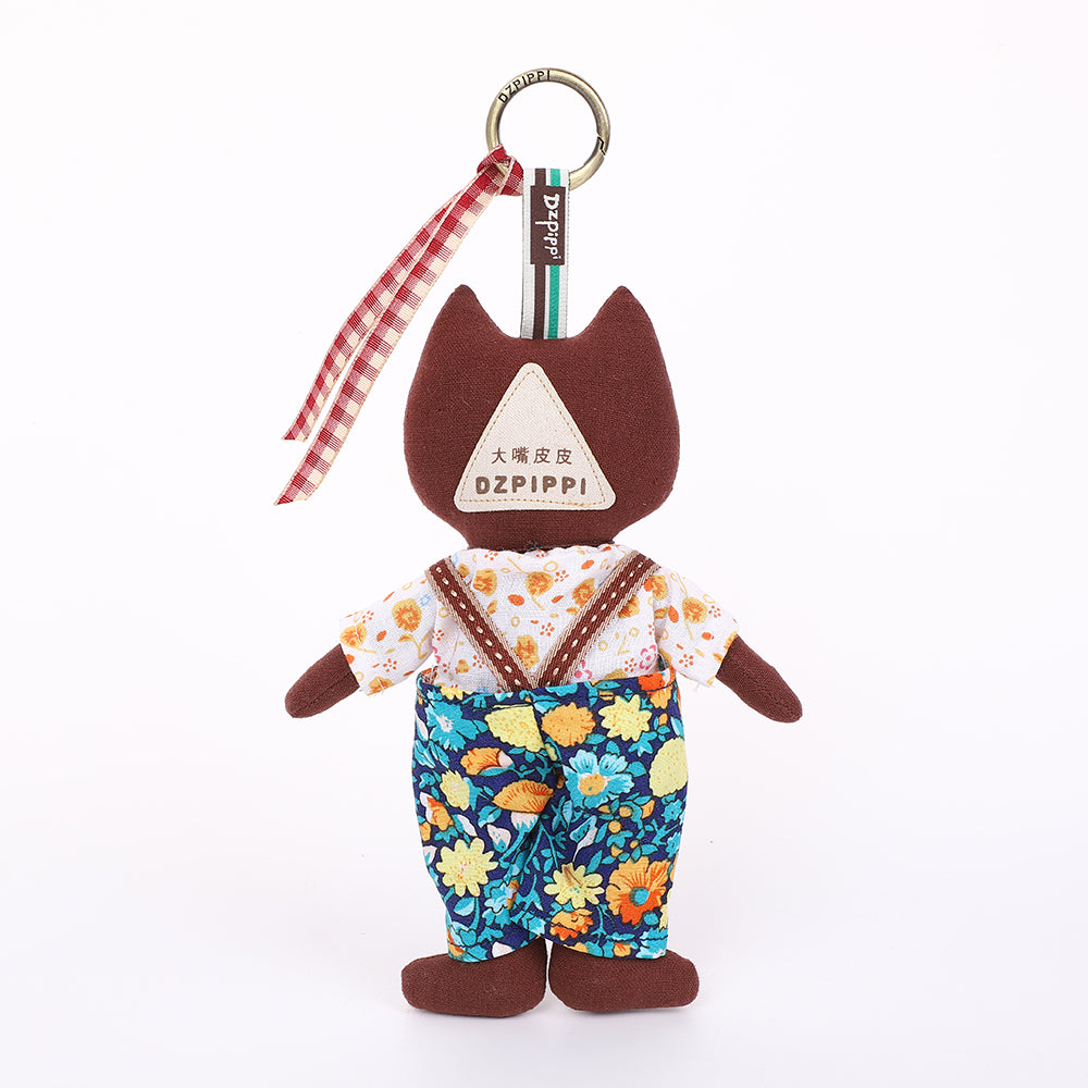 Handmade Fabric Cat Bag Charm Keychain Assortment - Cute Plush Hanging Accessories