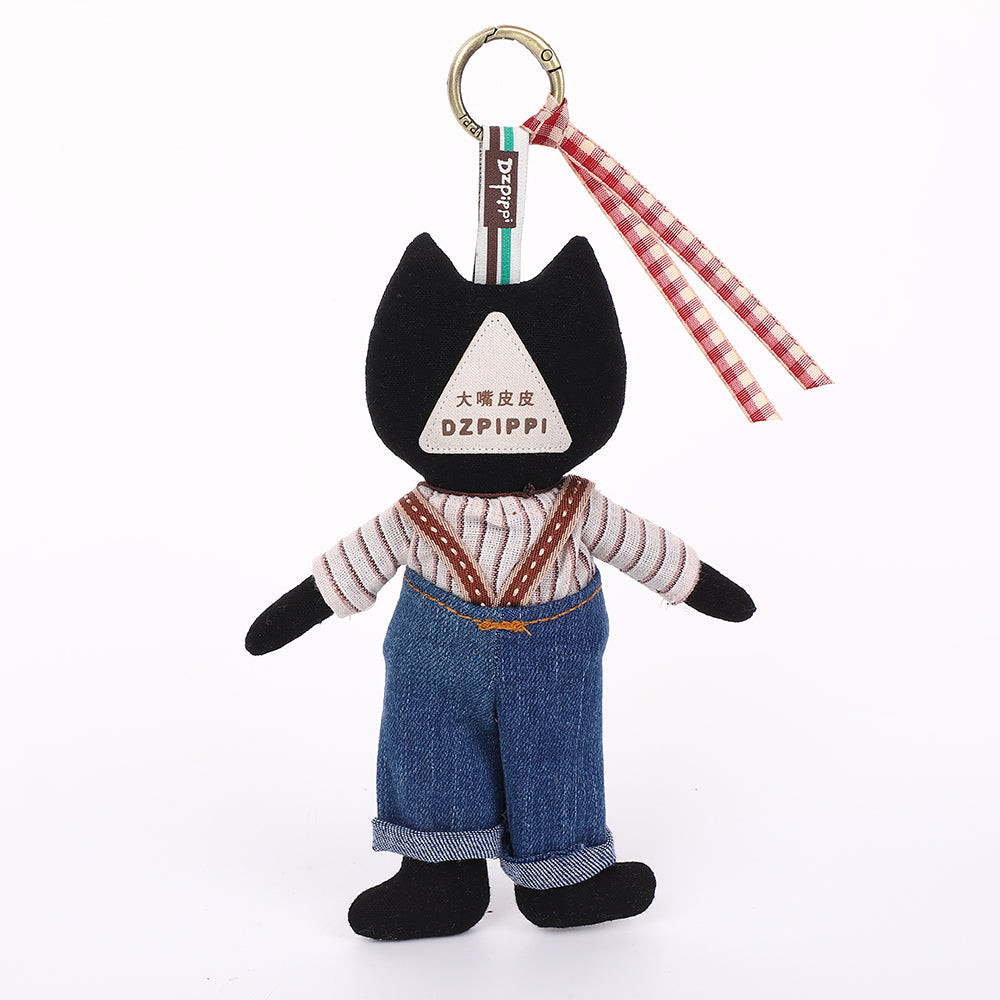 Handmade Fabric Cat Bag Charm Keychain Assortment - Cute Plush Hanging Accessories