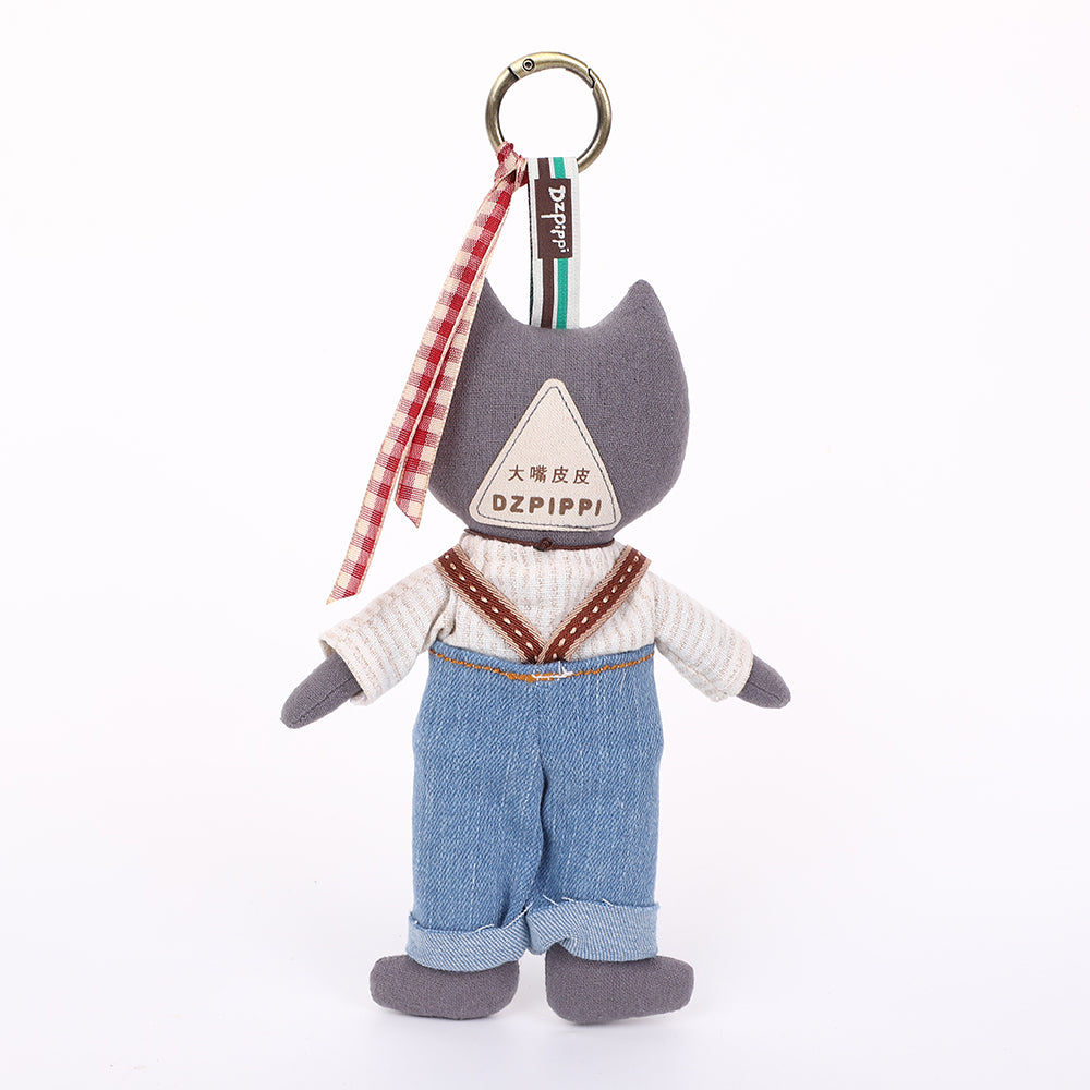 Handmade Fabric Cat Bag Charm Keychain Assortment - Cute Plush Hanging Accessories