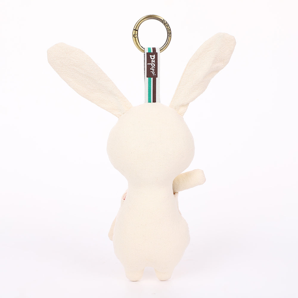 Handmade Fabric Bunny Keychain - Cute Rabbit Bag Charm, 1 Pc