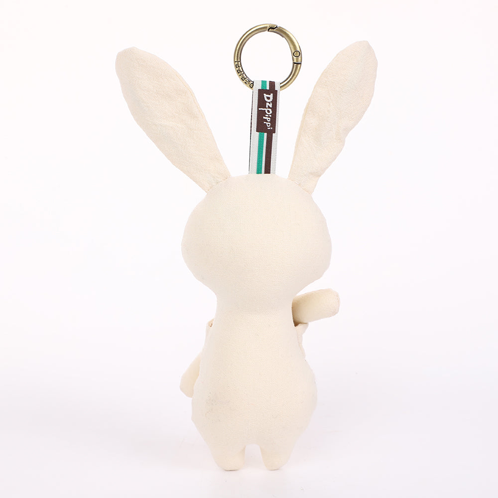 Handmade Fabric Bunny Keychain - Cute Rabbit Bag Charm, 1 Pc