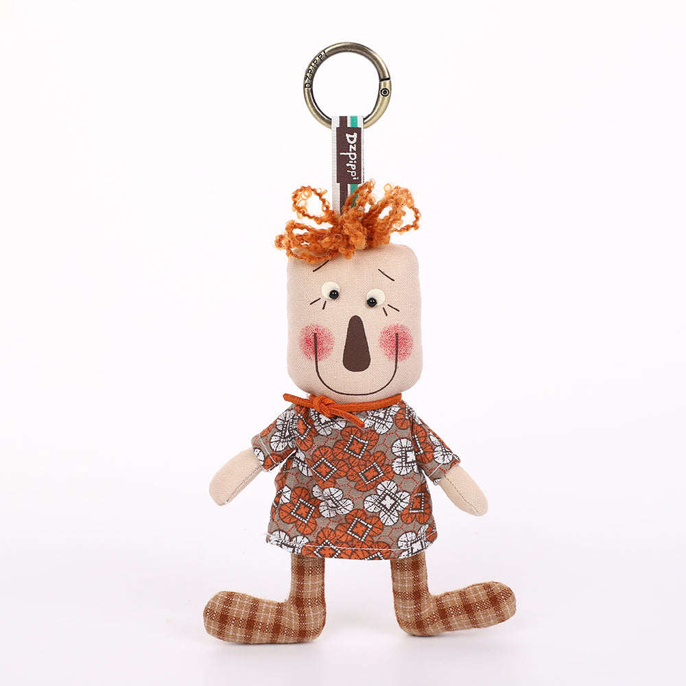 Handmade Fabric Boy Doll Keychain - Cute Cloth Bag Charm, 1 Pc