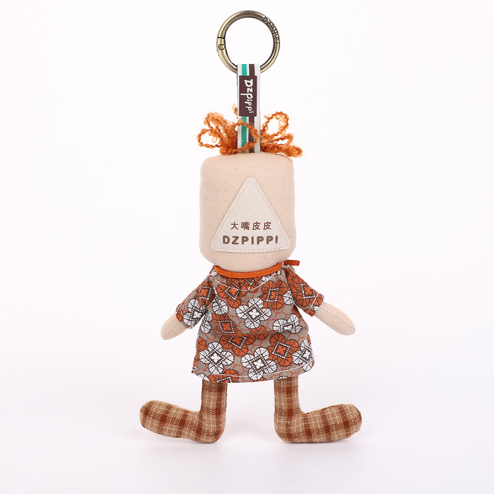 Handmade Fabric Boy Doll Keychain - Cute Cloth Bag Charm, 1 Pc