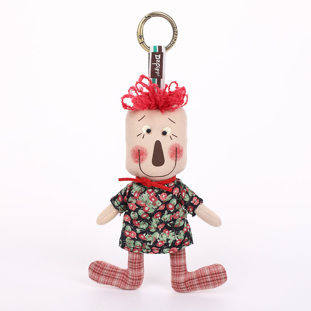 Handmade Fabric Boy Doll Keychain - Cute Cloth Bag Charm, 1 Pc