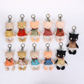 Handmade Fabric Cat Keychain - Yellow Dress Cloth Bag Charm, 1 Pc